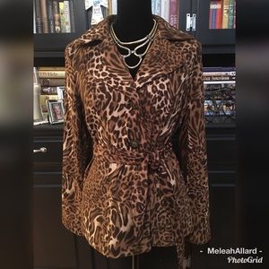Cato Leopard Print Belted Blazer